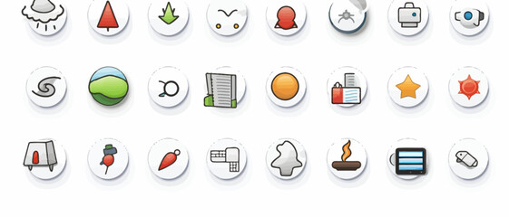Wall Mural - web icons set on transparent background