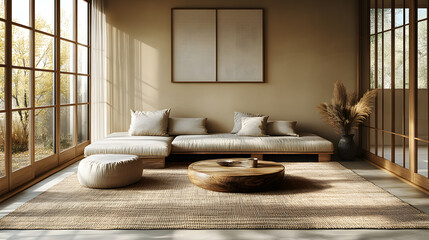 Tranquil Sanctuary: Japanese-Inspired Oasis in Neutral Hues