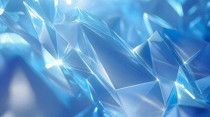 Poster - Abstract Blue Geometric Shapes with Light Reflections
