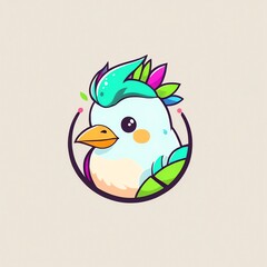 Poster - Cute Colorful Bird Illustration