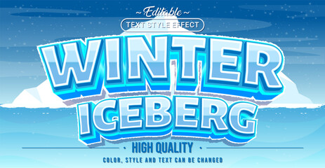 Poster - Editable text style effect - Winter Iceberg text style theme.