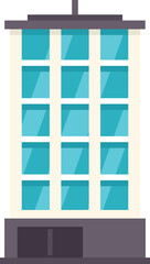 Poster - simple illustration of a modern office building with many windows, perfect for representing business