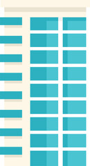 Poster - modern building with blue windows standing tall, perfect for any design project related to architect