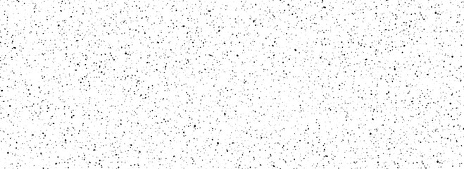 Aufkleber - Dirty dotted seamless pattern. Black and white grunge sprinkles, particles, dust and splashes wallpaper. Distress noise grain repeating background. Random splattered gritty overlay texture. Vector