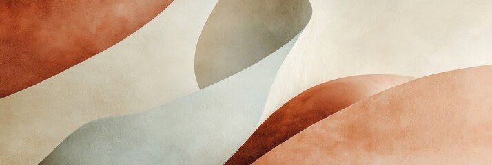 Aufkleber - Gentle curves and swirls in muted natural shades evoke a sensation of calm, merging fluid shapes and soft color transitions harmoniously. Generative AI
