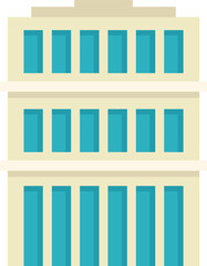 Poster - modern city building with large windows is standing on white background