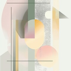 Poster - Soft Pastel Geometric Abstract Shapes in Modern Design