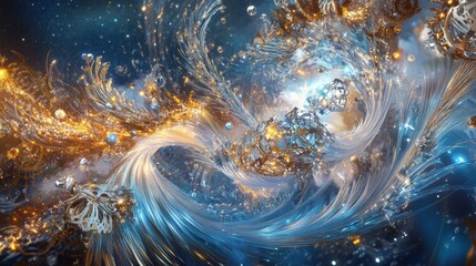 Poster - Explore a vibrant display of swirling colors and brilliant lights representing the excitement and energy of New Year's Eve festivities. Generative AI