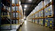 © Nardo leo - Large warehouse with stacked pallets and organized storage, showcasing efficient logistics and industrial operations
