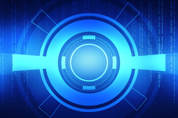 Poster - 2d illustration abstract futuristic electronic circuit technology background
