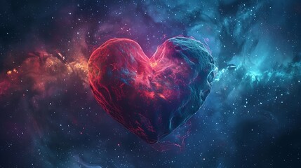 Wall Mural - a beautiful cosmic views is seen from a heart like glass