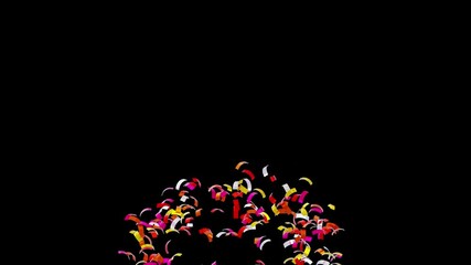 Aufkleber - 3D Animation of Create a festive atmosphere with confetti from the bottom in a circle | Alpha Channel