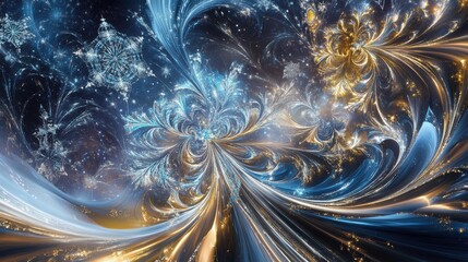 Poster - This artwork showcases an abstract display of colors and shapes, embodying the spirit of New Year's Eve festivities and joy. Generative AI