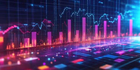 Aufkleber - Business analysis, financial investment and technology concept. development to success and growing growth, analyzing financial graph on virtual screen