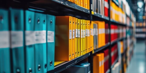 Fototapete - Document Management System (DMS), online documentation database and process automation to efficiently manage files, knowledge and documentation in enterprise with ERP. Co