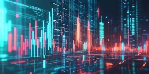 Leinwandbilder - Business analysis, financial investment and technology concept. development to success and growing growth, analyzing financial graph on virtual screen