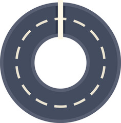 Poster - bird's eye view of a circular road with markings, forming a donut shape