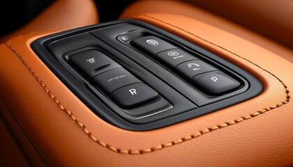 Poster - Close-up of a car's control panel with buttons for various functions.