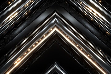 Fototapete - Abstract geometric pattern with glowing lines on a dark background
