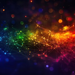 Fototapete - Colorful abstract light background with bokeh effect, digital art