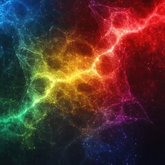 Aufkleber - Colorful abstract energy pattern on a dark background.