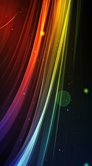 Fototapete - Colorful abstract lines on a dark background.