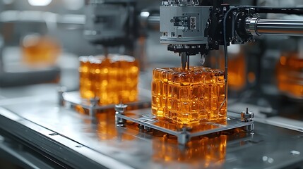 Poster - 3d printed water filter components in a smart factory showcasing iot technology and digital transfor