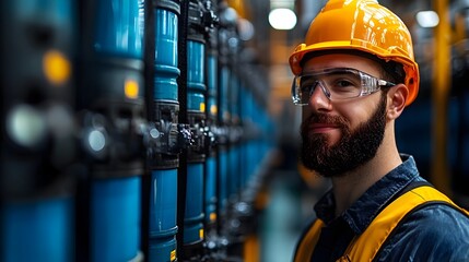 Poster - high tech smart manufacturing facility producing advanced water filters with iot driven automation a