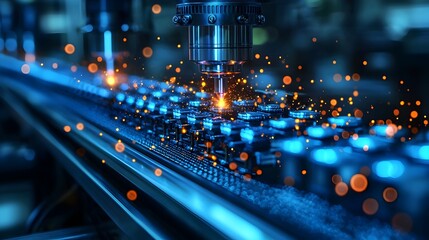 Poster - photograph showcasing a state of the art manufacturing facility dedicated to the production of air c