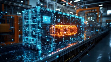 Poster - automated smart production line for refrigerator parts featuring iot technology that controls each s