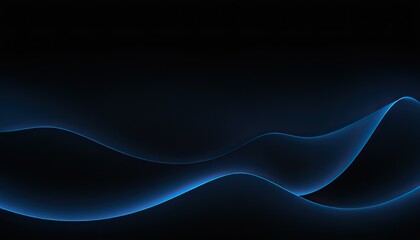 Wall Mural - Abstract luxury gradient blue wave background smooth dark blue with black vignette 711