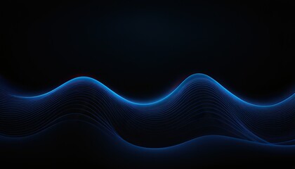 Wall Mural - Abstract luxury gradient blue wave background smooth dark blue with black vignette 700