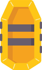 Poster - yellow inflatable motor boat with gray stripes, top view