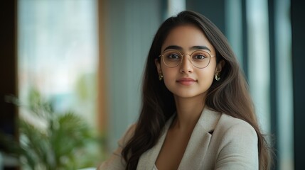 Aufkleber - An Indian female entrepreneur making waves in the business world, recognized for her leadership and innovation