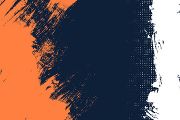 Poster - Abstract Colorful Modern Style Splat background with dark blue, orange and white combination colors. Grunge Texture and dot circle halftone elements. vector illustration on horizontal layout.
