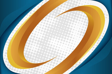Poster - Vector ripple fluid fond with space for text in glowing center. Beautiful curl fluid surface vivid hot terracotta color. abstract circle dot halftone pattern design template. gold and blue gradient.