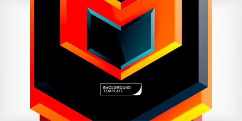 Aufkleber - Vector 3d arrow techno design template