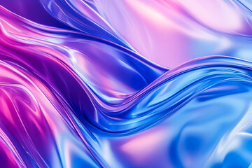 Canvas Print -  Abstract Fluid Shape with Blue and Purple Gradient - 3D Futuristic Design with Smooth Curves