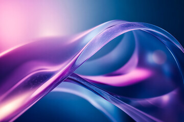 Canvas Print -  Abstract Fluid Shape with Blue and Purple Gradient - 3D Futuristic Design with Smooth Curves