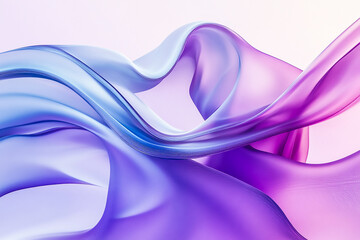 Canvas Print -  Abstract Fluid Shape with Blue and Purple Gradient - 3D Futuristic Design with Smooth Curves