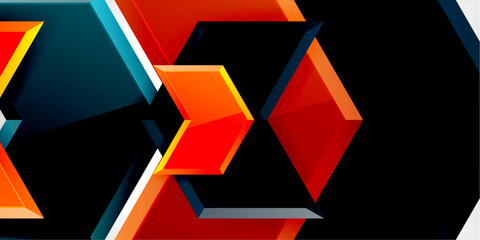 Aufkleber - Vector 3d arrow techno design template