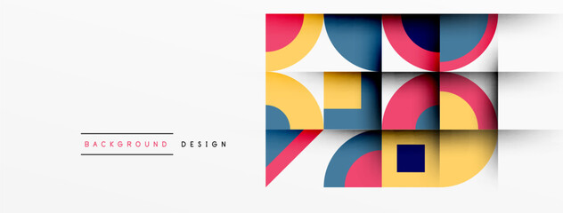 Poster - Geometric design abstract background - circles squares