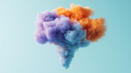 Poster - Colorful Swirling Cloud Explosion on Light Background