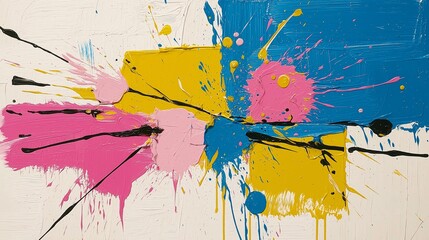 Poster - Colorful Abstract Explosion of Paint Splashes