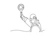 © Khairul - Traffic light concept. Single line draw design vector graphic illustration.