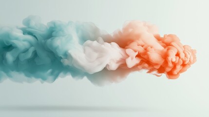 Poster - Colorful Abstract Smoke Explosion in Soft Colors