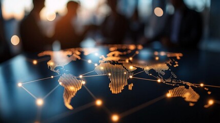 Poster - Business Professionals Collaborating with Global Connectivity