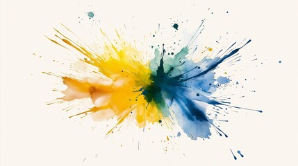 Poster - Vibrant Watercolor Color Explosion Abstract Art