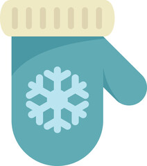 Poster - blue knitted mitten with a snowflake design, evoking warmth, comfort, and the joys of the winter sea