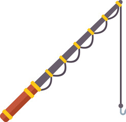 Poster - Illustration of a telescopic fishing rod with the fishing line extended, ready for a day of fishing